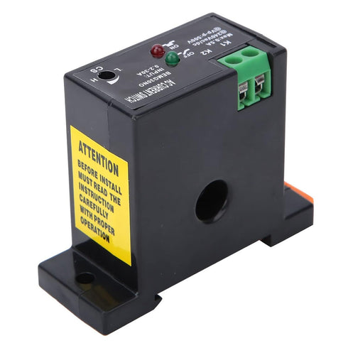Garosa Adjustable Current Sensing Switch 0.2 to 30A AC with LED Indicator for Guide Rail 35mm DIN