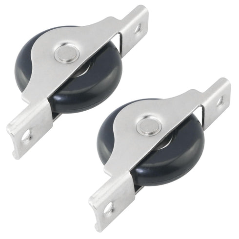 ITROLLE 2PCS 75x16mm Black Nylon Wardrobe Castors Furniture Roller with Mounting Screws Suitable for Storage Cupboards
