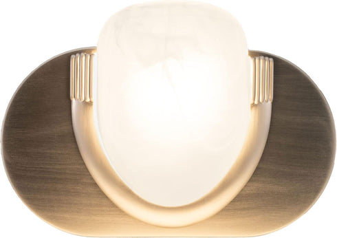 RecPro 12V RV Wall Sconce Brushed Nickel with Frosted Sconce