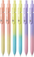 Mr. Pen Retractable Gel Pens, 6 Pack, Black Gel Pens, Gradient Color Barrels, Fine Point 0.5mm, Cute Aesthetic Pens