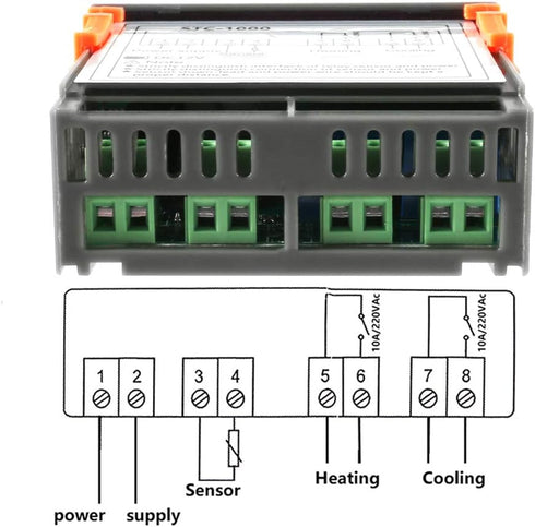 STC-1000 Digital LED Temperature Controller 10A DC 12V Cooling Heating Thermostat with NTC Sensor Probe