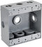 TOPAZ 3/4" Double Gang Weatherproof Boxes 5 Hole | Electrical Box, Gray by Southwire
