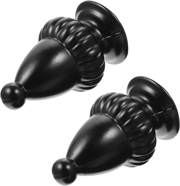 TEHAUX 2pcs Modern Decorative Lamp Finial Knob for Lighting Simple Installation Black Aluminum