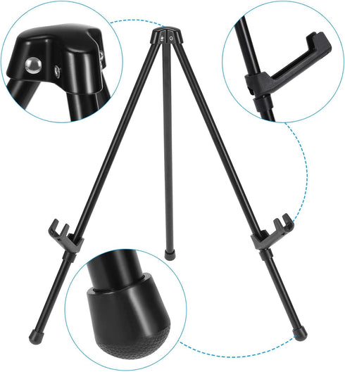 PATIKIL 1Set 14in Tabletop Easel Stand for Display, Small Portable Tripod for Signs, Art, Wedding