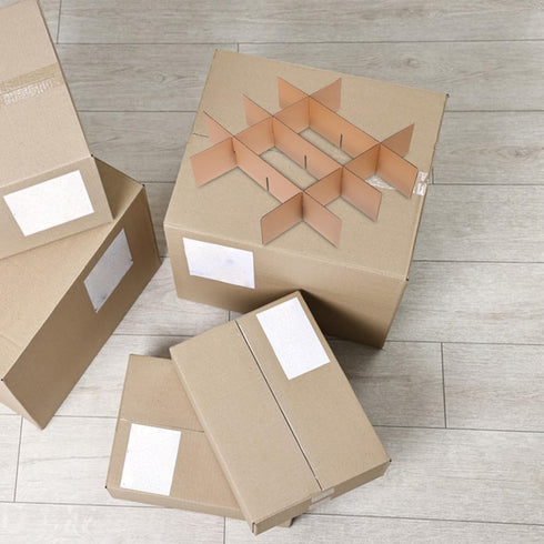 5-Pack 13.18x3.14 Inch MAGICLULU Cardboard Box Dividers, Carton Partition Inserts for Glassware Protection, Corrugated