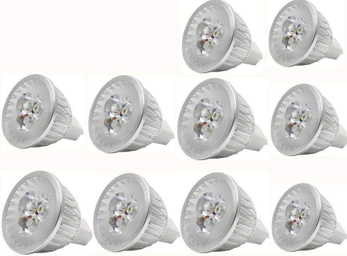 MR16 LED Bulbs MR16 3W LED Cool White Light Bulbs, GU5.3 12V 3 Watt LED Spotlight, 20W Halogen Equivalent, Pack of 10