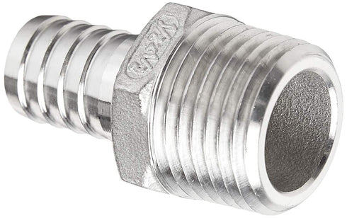 Learn To Brew 1/2b1/2mpt Male Hose Barb Adapters, Stainless Steel NPT
