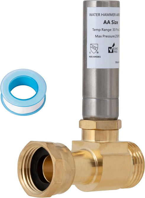 SUNGATOR Washer Water Hammer Arrestor, 3/4" GHT Male/Female for Laundry Pipe Noise Reduction