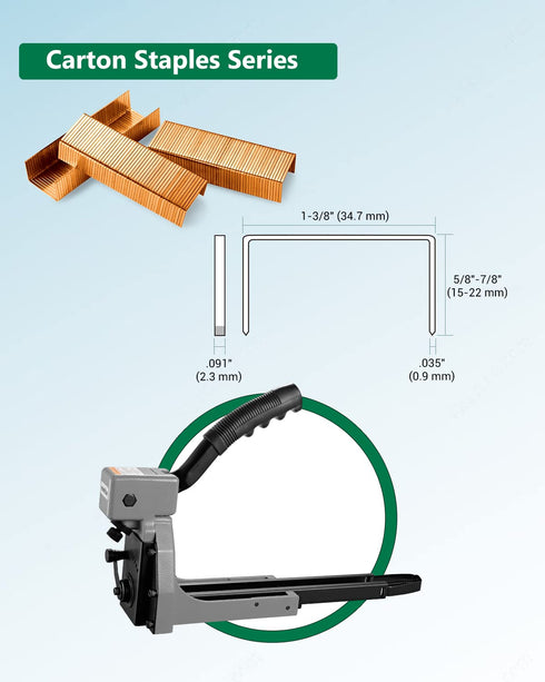meite 16GCS34 16 Gauge 1-3/8" Crown Copper Coated Carton Closing Staples, 1600 PCS/BOX