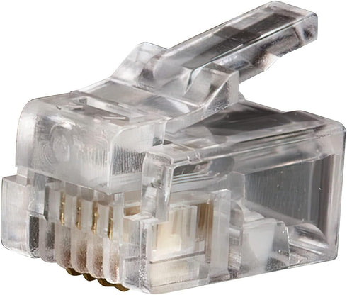 Klein Tools VDV826-601 6p4c Plugs, RJ11 Modular Telephone Connector for Solid or Stranded Conductors