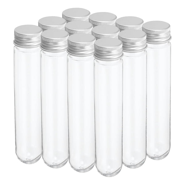 PATIKIL 80ml Plastic Test Tubes with Screw Caps, 12Pcs, 156x30mm for Lab Use and Candy Storage