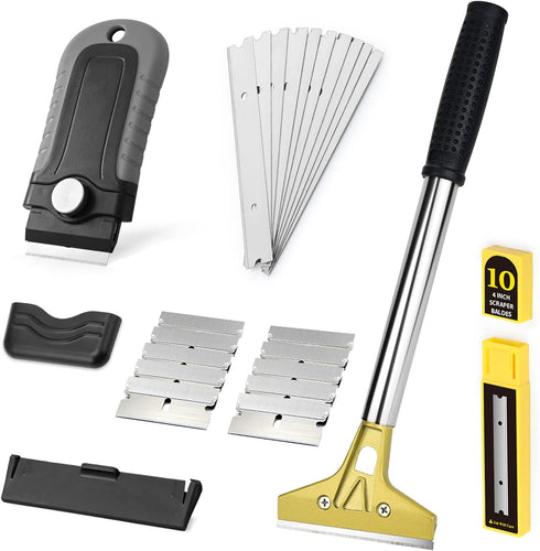 EHDIS 1.5'' and 4'' Glass Scraper Tool, Razor Blade Scraper for Cleaning Windows, Glass, Tiles, Wall, Labels, Floor