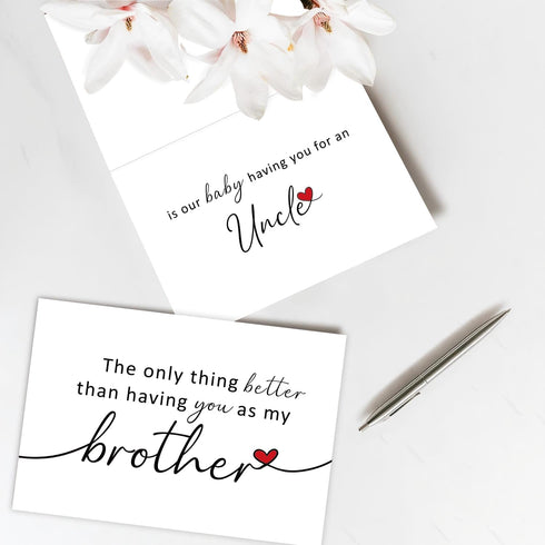 HCIU6YGQ Pregnancy Announcement Card for Brother, Uncle Baby Announcement Ideas Card for Men, Pregnancy Reveal Cards