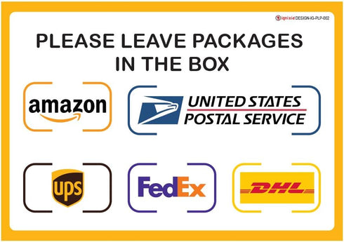 IGNIXIA Pack of 02 Package Delivery Sign Decals, Self Adhesive Sticker for Delivery Instructions (10 x 7 inches)