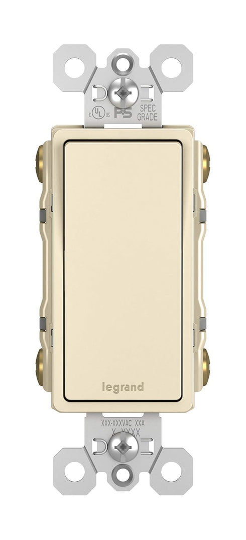 Legrand radiant TM874LACC6 15 Amp Rocker Wall Switch, 4-Way Decorator Light Switches,