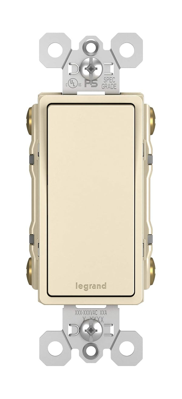 Legrand radiant TM874LACC6 15 Amp Rocker Wall Switch, 4-Way Decorator Light Switches,