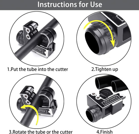 Pipe Tubing Cutter Tool, 1/8 to 1-1/8 Inch Mini Pipe Cutter for Copper, Stainless Steel, Brass, PVC