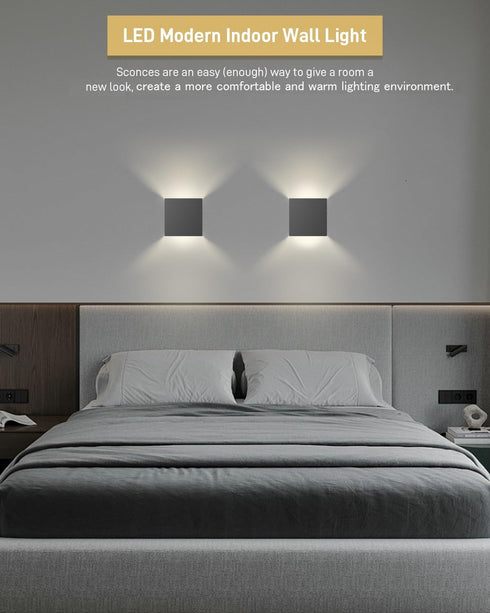 MICEYLIVE Set 3000K-7000K Set 2 Wall Sconces of Two - Wireless Wall Light, Rechargeable Wall Sconce Battery Operated