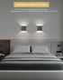 MICEYLIVE Set 3000K-7000K Set 2 Wall Sconces of Two - Wireless Wall Light, Rechargeable Wall Sconce Battery Operated