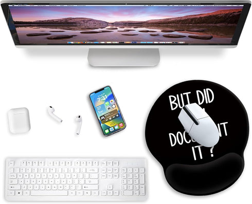 Blusabaca Funny Mouse Pad with Wrist Rest, Ergonomic Mouse Pads Wrist Support for Desk, Gaming Mousepad for Wireless