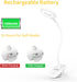 Clip on Light for Bed & Desk, Flexible Gooseneck, Battery Operated Rechargeable Clamp Lamp for Reading in Bed