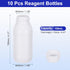 PATIKIL 10 Pcs 100ml Reagent Bottles, PE Small Mouth Round Bottles with Screw Cap for Lab Water Reagent Liquids Solid Sample Storage Seal, Translucent White