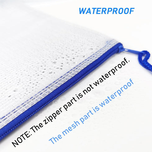 AUSTARK 20 Pcs Waterproof Zipper File Bags, Plastic Mesh Pouch, Board Game Storage Bag for Office School (B4 Size