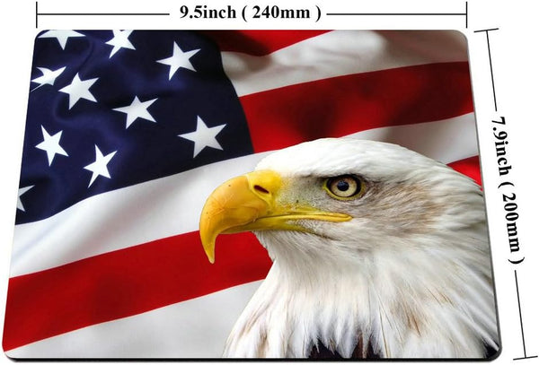 Smooffly Non-Slip Rubber Mousepad - Eagle on American Flag Design