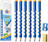 Triangular Fat Pencil - 12 Pack Jumbo Wood Pencils for Writing & Drawing, Thick HB with Eraser & Sharpener