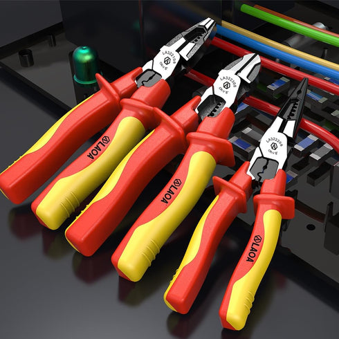 LAOA Long Nose Pliers, 1000 Volt VDE Insulated Electrician's Pliers with Stripping, Cutting, Clamping Features