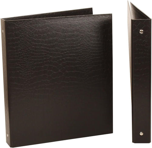 JAM PAPER Premium Crocodile Textured 1 inch Binder - Black 3 Ring Binder - Sold Individually by JAM Paper