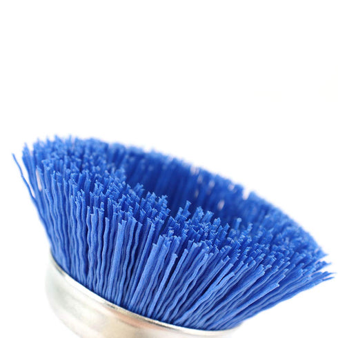 3inch Nylon Drill Brush Nylon Abrasive Cup Brush - 1/4 Hex Inch Shank Grit 240 for Rust Removal