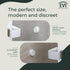 EVI Door Stop - White Stainless Steel Door Stop with Adhesive and Screw Fastening, Protective Rubber