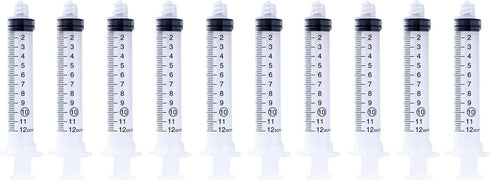 Global 10 mL Sterile Syringe with Luer Lock Tip, 10 Syringes with No Needle for Medicine, Feeding Tubes, Home Care
