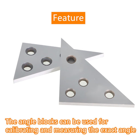 Solid Angle Plate Set, 2 Pcs Triangle Angle Block for Precision Machinist Measurement