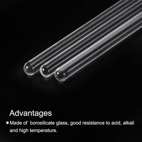 MECCANIXITY Borosilicate Glass Stick 5.91" Length 6mm Dia Stir Rod Mixing Tools, 3Pcs with Round Ends