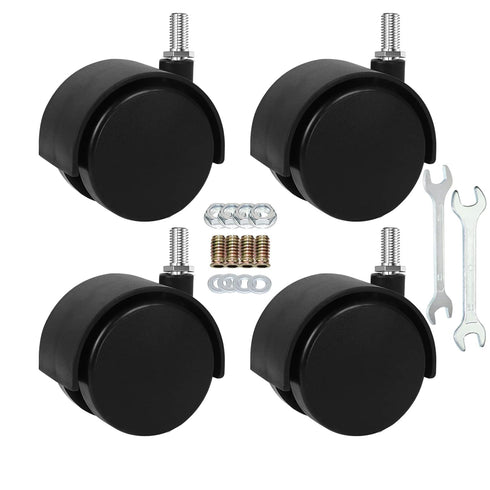 2" Stem Casters Replacement Wheels, Threaded Swivel Furniture Caster with Brakes, 100Lbs Capacity