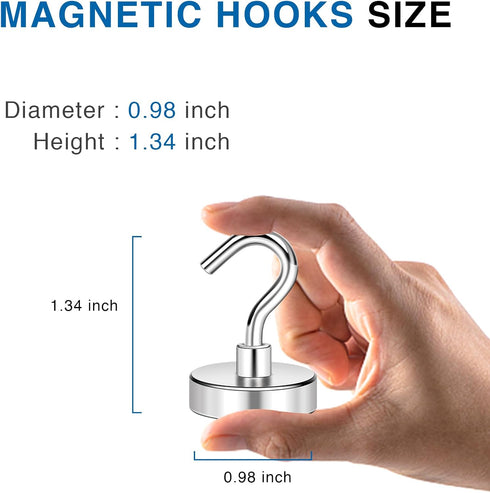 LOVIMAG Magnetic Hooks Havy Duty, 80LBS Strong Magnetic Hooks for Refrigerator, Neodymium Magnet Hooks for Hainging,Magnetic Hanger for Wall, Locker, Cruise Cabins, Grill, Metal Door- 6 Pack by LOVIMAG