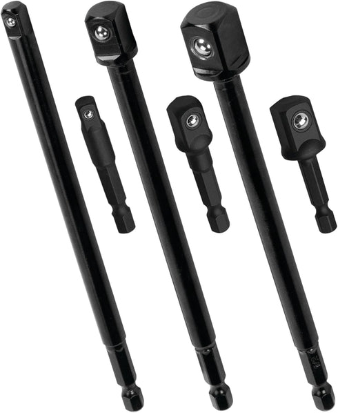 Performance Tool W9032 Socket Adapter Set, 2" and 6" Impact Grade Steel, 6 Pieces for Versatile Compatibility