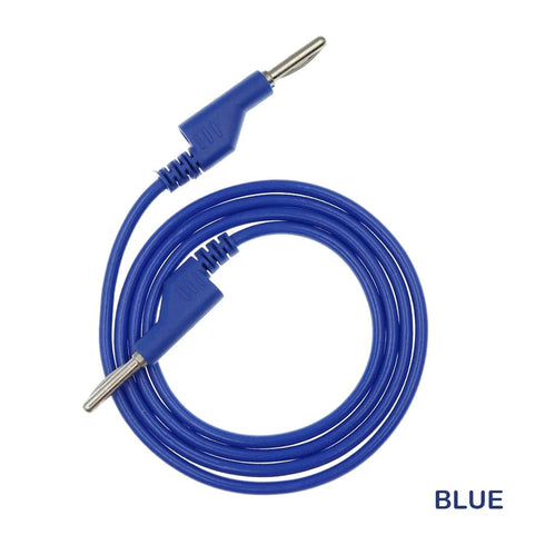 Qingdinu 5PCS 4MM 1M(Blue) Double Ended Stackable Banana Plug Male Jack High Voltage Silicone Wire Multimeter Test