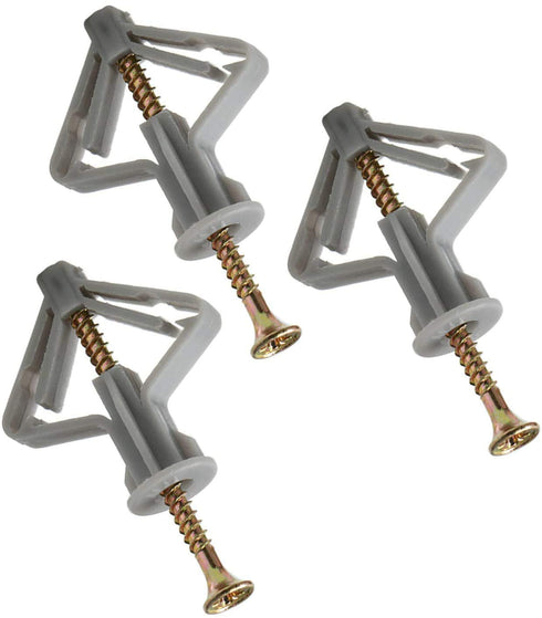 Drywall Anchor Kit - 100 Pcs Hollow Wall Anchors with Screws, Self-Drilling Nylon Plastic Buildex for Drywall