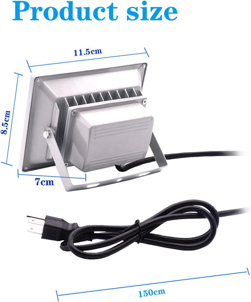 10W Remote,5 Plug-in,4 Flash,Dimmable,IP 66 HANNAHONG Color Changing RGB LED Landscape Spot-Light with Ft Cable Modes