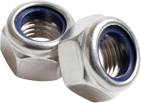 M8 x 1.25mm Nylon Insert Hex Lock Nuts, Stainless Steel Lock Nut Assortment Kit, 100PCS