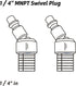 WYNNsky Industrial 1/4" NPT Male Thread Swivel Air Plug - 2 Pieces Automotive Steel Swivel Coupler Plug