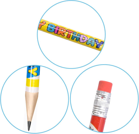 Fancy Land Happy Birthday Pencils, 50PCS Wooden Pencils with Eraser, Classroom Teacher Award for Kids