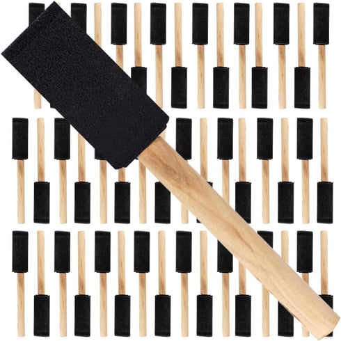 Pro Grade Foam Brushes, 1 Inch, 48 Piece Set