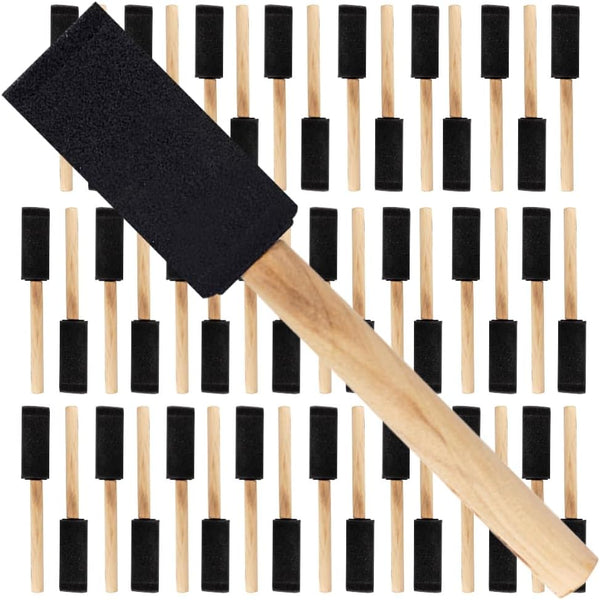 Pro Grade Foam Brushes, 1 Inch, 48 Piece Set