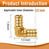 30 Pcs 1/2 Inch PEX Fitting, Straight/90 Degree Elbow/Tee Brass Coupling for PVC Tubing Connection