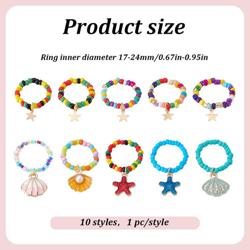 10 WEBEEDY Styles Decorative Star Shell Stethoscope Charms, Personalized Stethoscope Decorations Beads for Doctor Nurse