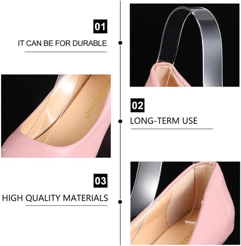 6pcs FOMIYES Acrylic Elastic Sandals Support Rack Shoe Display Stand Holder for Womens High Heels, Adjustable Shoe